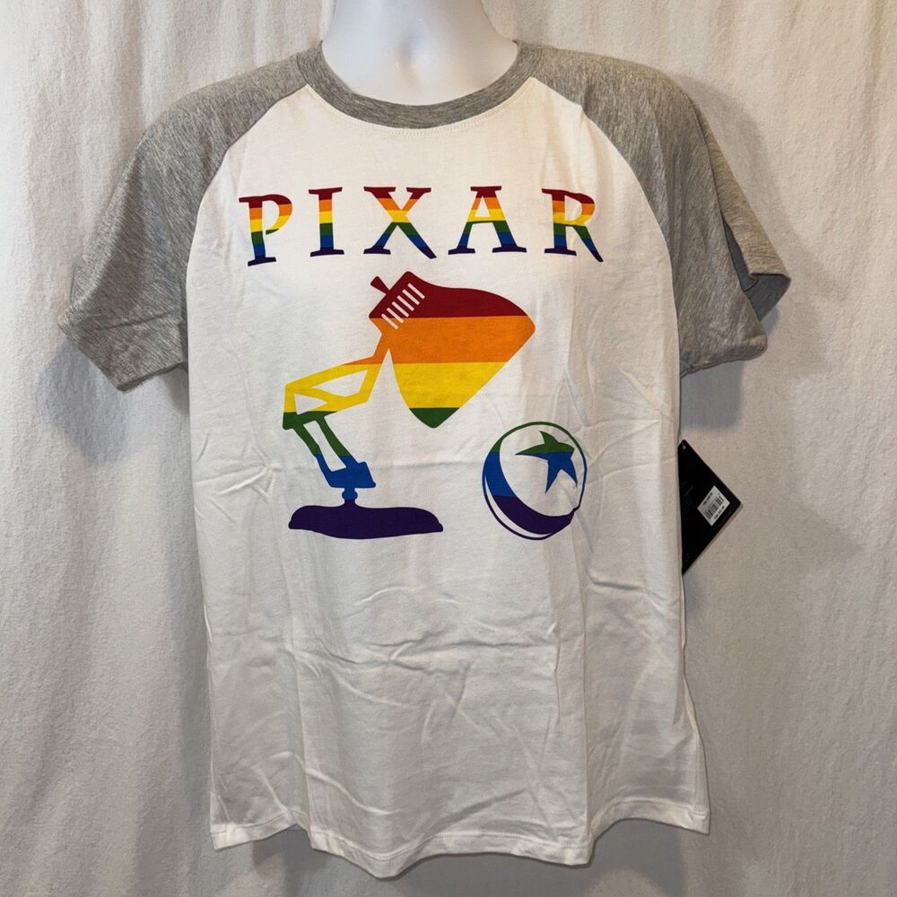 Brand New Disney Rainbow Pride Pixar Luxo Jr Lamp White T Shirt Size Medium